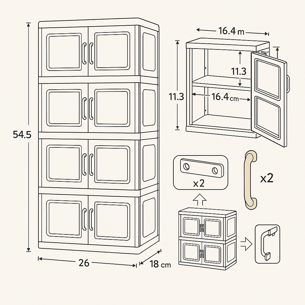 4 STOREY STORAGE CABINATE- دولاب تخزين 4 طوابق