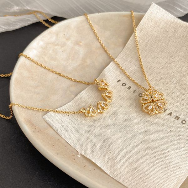 Magnetic Golden Flower Pendent  - قلادة زهرة ذهبية مغناطيسية