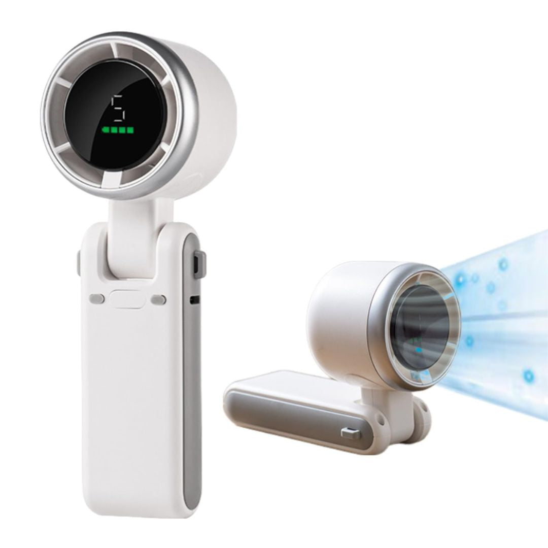 Handheld Foldable Digital Mist Fan - مروحة ضباب رقمية محمولة وقابلة للطي